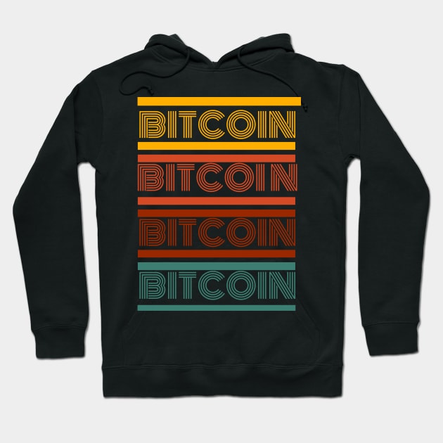 Bitcoin Retro Vintage Typography Hoodie by RedSparkle 